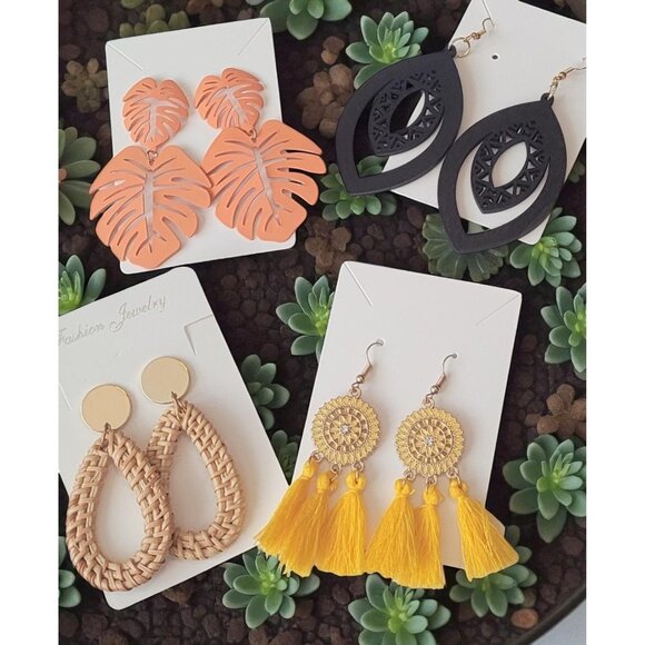 Set of 4 Pairs of Unique Earrings (SKU#3080) - Picture 1 of 5
